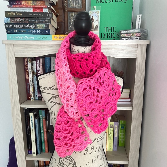 Handmade Crochet Accessories - END OF SUMMER SALE! Lovely Handmade Crocheted Ombre' Scarf/Shawl